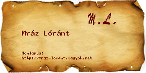 Mráz Lóránt névjegykártya